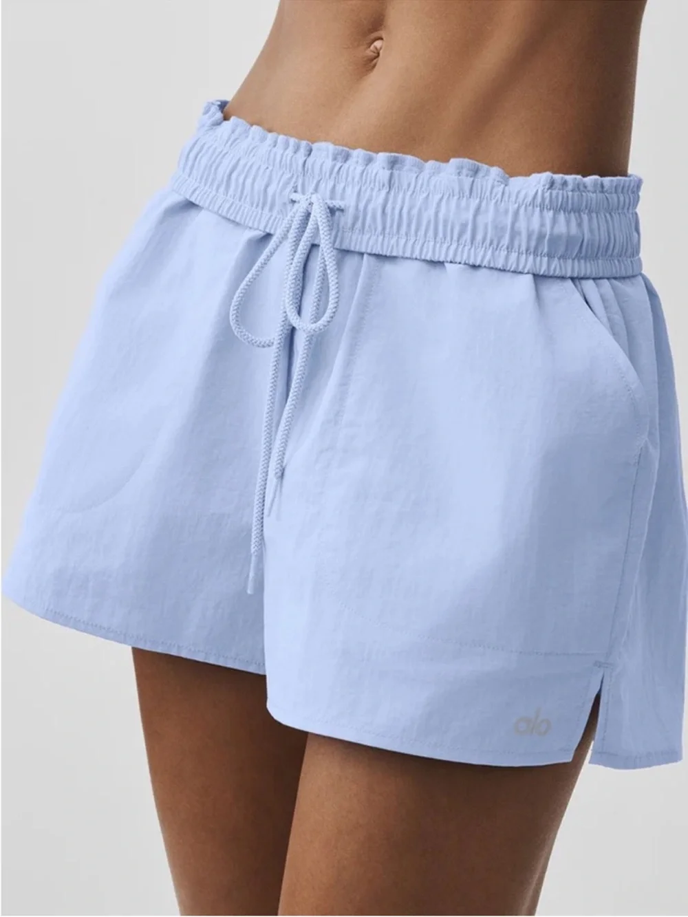 ALO Yoga Powder Blue Elastic Waist Athletic Shorts